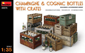 Champagne & Cognack Bottles with Creates