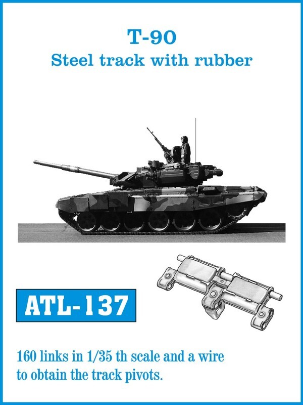 T-90 steel track with rubber