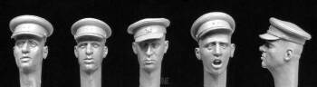Heads with Soviet WW2 officers caps