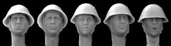 5 Heads East German pattern steel helmets